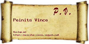 Peinits Vince névjegykártya